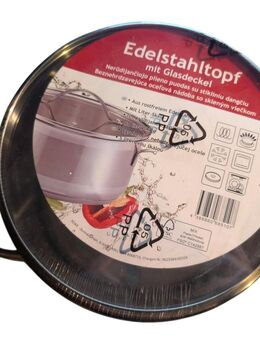 Edelstahl Kochtopf mit Glasdeckel 24cm 6L - Schwalmstadt Zentrum