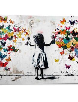Reinders! Deco-Panel Graffiti-Blumen, Teenager Zimmer - Mehrfarbig - MDF - Street Art - 140x100 cm