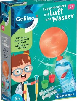 Clementoni® Experimentierkasten Galileo Lab, Experimentiere mit Luft und Wasser, Made in Europe