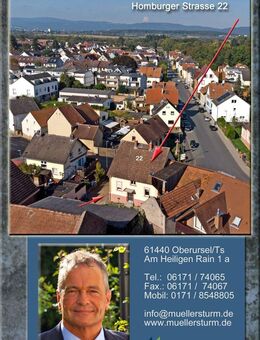 Bad Homburg- Ober-Erlenbach: Ehemaliges Bauernhaus mit großer Scheune. Mitten im Ortskern. - Bad Homburg (Höhe)