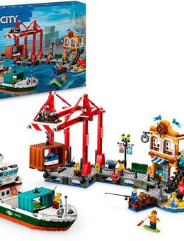 LEGO® Hafen mit Frachtschiff (60422), LEGO City Konstruktionsspielsteine, (1226 St), Made in Europe