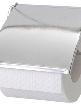 WENKO Toilettenpapierhalter Cover, Chrom, mit geschlossener Form