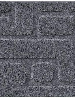 Grund Badematte Riana, Badvorleger, Badezimmer Teppich, sehr weich, Höhe 20 mm, rutschhemmend beschichtet, schnell trocknend, Polyester, rechteckig, Modernes Design mit Linien in Hoch-Tief-Struktur, Made in Europe