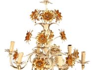 Deckenlampe Kronleuchter Shabby Chic altweiß Blüten in gold 6 flammig 65 cm hoch - Krefeld