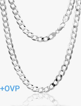 AKA Gioielli® - Flache Panzerkette 9mm 60cm 925 Sterling Silber Rhodiniert NEU OVP 💯✅ - Gründau