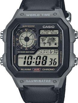 CASIO TIMELESS COLLECTION Chronograph AE-1200WHUB-8AVEF, Quarzuhr, Armbanduhr, Herrenuhr, Digitaluhr, Textilarmband