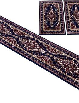 my home Bettumrandung Oriental, Made in Belgium, Höhe 7 mm, (1-tlg), Läufer-Set, Kurzflor, Orient-Optik, mit Bordüre, pflegeleicht, elegant