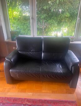 Sofa, echtes Leder, Zweisitzer - Bad Saulgau