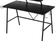 INOSIGN Gamingtisch STREAKY, Schreibtisch, Computertisch, Kabeldurchlass, 2 Kopfhörerhaken,Getränkehalter, Monitoraufsatz, Kabelführung, Breite 120 cm