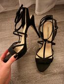 High Heels in schwarz mit Glitzer in 44787