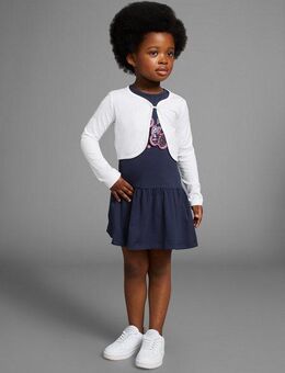 KIDSWORLD Bolero, Kleid & Leggings 2tlg. Set : Kleid mit Bolero-Jacke (Set, 2-tlg) Outfit für kleine Mädchen