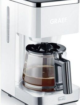 Graef Filterkaffeemaschine FK 401, 1,25l Kaffeekanne, Papierfilter 1x4, mit Glaskanne, weiß
