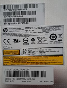DVD - Drive | HP MODEL: UJ8E1 DRIVE NOTEBOOK SATA LAUFWERK #NLW173 - Schermbeck