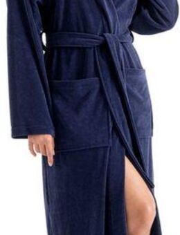 KangaROOS Damenbademantel Dalia, ideal für Sauna & Spa, Standardlänge & Überlänge, Langform, Wirkfrottier, Kapuze, Gürtel, Uni-Farben mit Streifen, Taschen, leicht, XS-3XL, auch in extra lang