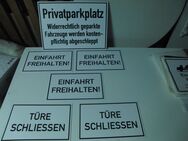 7 Stück verschiedene Metall Warnschilder - Hinweisschilder Neu KOMPLETTPREIS € 25.- - Frankfurt (Main) Sossenheim
