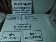 7 Stück verschiedene Metall Warnschilder - Hinweisschilder Neu KOMPLETTPREIS € 15,00 - Frankfurt (Main) Sossenheim