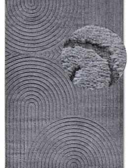 ELLE DECORATION Designteppich Cosy Panglao, auch als Rundteppich erhältlich, rechteckig, Höhe: 14 mm, uni Kurzflor, Hoch Tief Struktur, modern, Skandi, Boho, Wohnzimmer