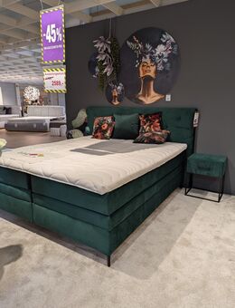Boxspringbett mit Stauraum und 2 Nachtkonsolen - Ole Gunderson Space Slim - Niederlauer