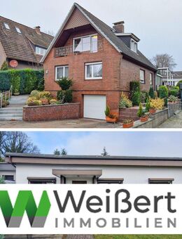 2 Häuser, 1 Preis - perfektes Mehrgenerationenwohnen in großzügigem Ein- /Zweifamilienhaus + Bungalow auf 798 m² Grdst. - Itzehoe