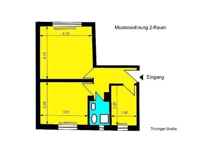 Forst, 2-Raumwohnung am Freibad, Nähe Rosengarten