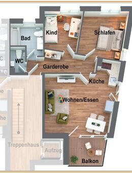 3,5-Zimmer-Wohnung: 71 m², mit Balkon, Tageslichtbad, 2 WC & Keller, Erstbezug 2025, in 73117 Wangen bei Göppingen kaufen (150) - Wangen