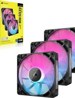 Corsair CPU Kühler iCUE LINK RX120 RGB 120-mm-PWM-Lüfter-Dreier-Starter-Kit