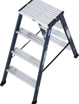 KRAUSE Doppelleiter SePro D, Alu eloxiert, 2x4 Stufen, Arbeitshöe ca. 241 cm