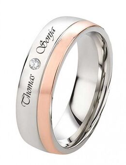 Damenring Edelstahl DE337 mit Zirkonia - Aholming