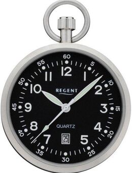 Regent Taschenuhr P777, (Set, 2-tlg., mit Kette), Quarzuhr, Herrenuhr, Datum, Mineralglas, analog