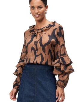 Zero Crinklebluse Damen mit Volants