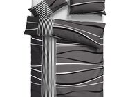 my home Bettwäsche Renu in Gr. 135x200 oder 155x220 cm, Linon, 2 teilig, Bettwäsche aus Baumwolle, grafische Bettwäsche mit Wellen-Design