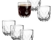 LEONARDO Gläser-Set Kaffee-Glas GOCCE, 220 ml, 6er-Set, Glas, 1. Variante, mit Tropfenrelief