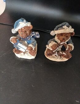 2 Teddybär Dekofigur Steinguss 10cm hoch als Set zusammen - Essen
