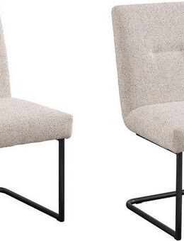 set one by Musterring Esszimmerstuhl Tracy, 2er-Set, Freischwingergestell schwarz, Sitz aus Webstoff, B52 x T65 cm