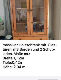 Massiver Vitrinenschrank (demontiert) zu verschenken - Nürnberg