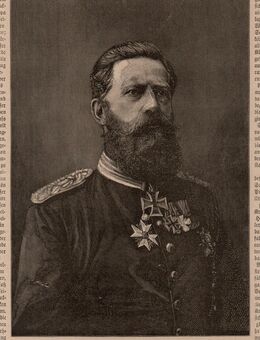 Alte Grafik , General - Feldmarschall Friedrich Wilhelm , Kronprinz von Preußen. Höchstkommandierender der 3. Armee ., Krieg 1870/71 , Blatt 25,5cm x 17,5cm , M7 - Görlitz