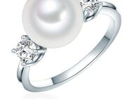 Rafaela Donata Perlenring RD432 (1-tlg), Ring Sterling Silber Muschelkernperle weiß Zirkonia weiß