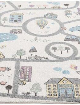 Carpet City Kinderteppich Anime9376, rechteckig, Höhe: 11 mm, Straßen-Spiel-Teppich, Auto, Weicher Flor, Pflegeleicht, Kinderzimmer