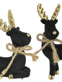 I.GE.A. Dekofigur Tierfigur Elch (2 St), Figur Rentier Skulptur Statue Weihnachtsdeko Hirsch Dekohirsch Advent