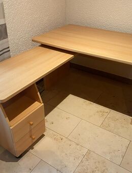 Schreibtisch, Bürotisch, Eckvariante, buche, zu verkaufen - Arnstein Zentrum