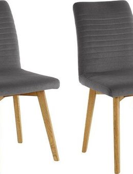 OTTO products Esszimmerstuhl Alessja (Set, 2 St), Bezug aus Microfaser, Gestell aus Eiche Massivholz