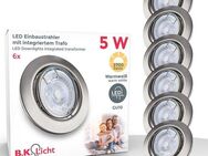B.K.Licht LED Einbauleuchte 6er Set Einbaustrahler, Dimmbar, Schwenkbar, LED Einbauspots, Dimmfunktion, Leuchtmittel wechselbar, Warmweiß, 3.000K, 400Lm, 5,5W, Kunststoff, 8,6 x 7 cm, Nickel