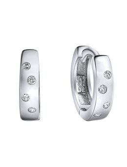 Vivance Paar Creolen 925-Sterling Silber rhodiniert Zirkonia