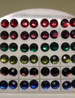 Ohrstecker mit Glitzer-Stein 6 verschiedene Farben 24 Paar NEU - Rödermark