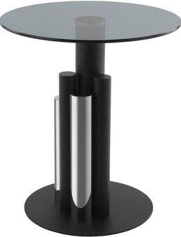 Kayoom Beistelltisch Ontario 225, Runde Glasplatte aus Sicherheitsglas, 100% Edelstahl (1-St), Modernes Design, zweifarbiges Säulengestell, Eyecatcher Element