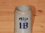 HB Hofbräuhaus Bierkrug Steinzeug Steingut Keramik 0,1 L Salzglasur Relief neuwertig - Borken