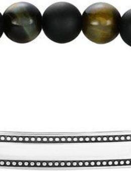 THOMAS SABO Armband Gravierbares Bead Armband Obsidian und Tigerauge, A2180-806-11-L21, mit Obsidian, Tigerauge