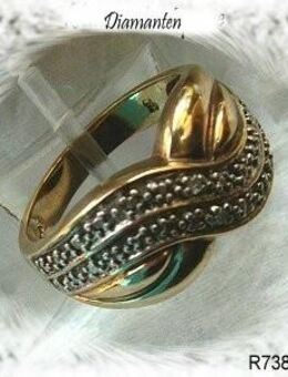 Ring, 925 Silber, vergoldet mit Topasen - Stemmen