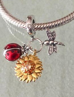 Charm Anhänger Sonne Libelle Marienkäfer für Armband - Forchheim (Bayern)