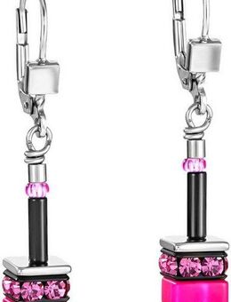 COEUR DE LION Paar Ohrhänger Schmuck Edelstahl Classic Polaris Classic Pastel Würfelkette, 4409/20, Made in Germany - mit Polaris, Strassstein